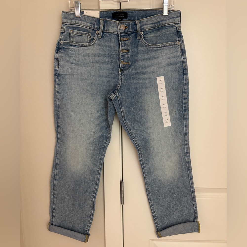 Banana Republic Factory Light Wash Mid-Rise Girlfriend Jeans 29 Petite